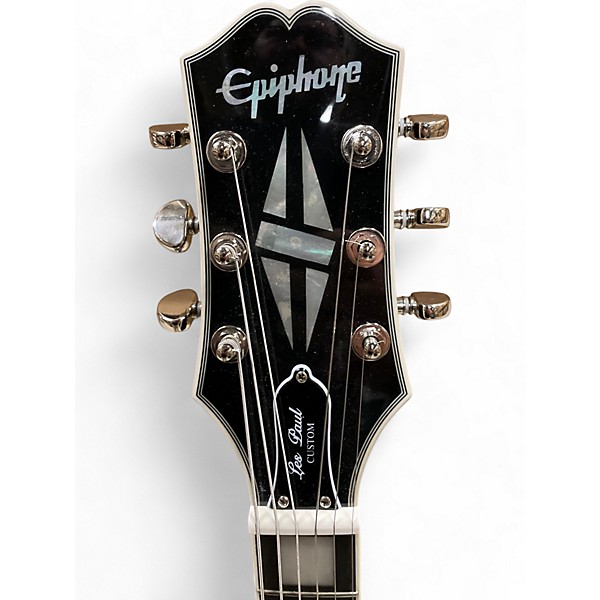 Used Epiphone Les Paul Custom silver burst Solid Body Electric Guitar