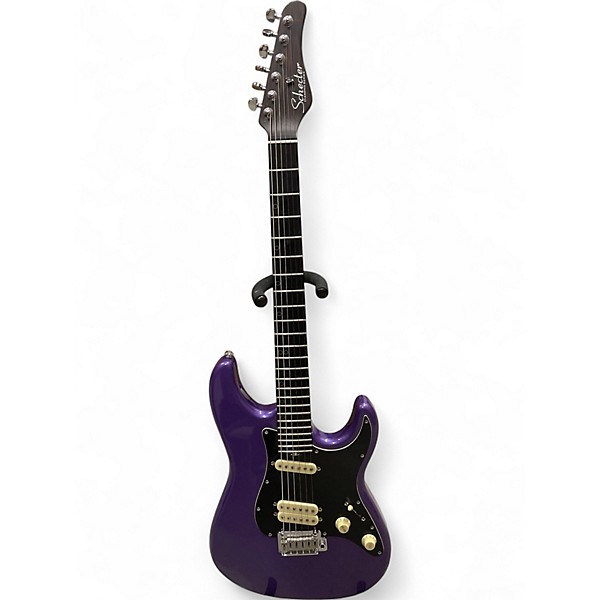 Used Schecter Guitar Research MV6 Purple Solid Body Electric Guitar