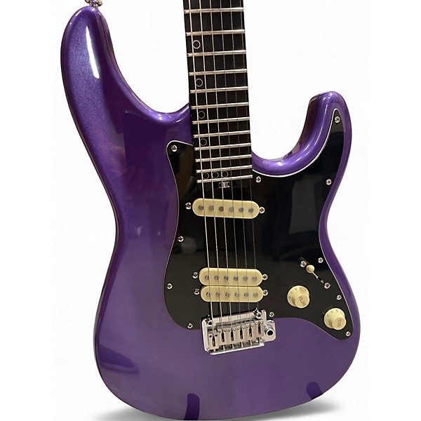 Used Schecter Guitar Research MV6 Purple Solid Body Electric Guitar