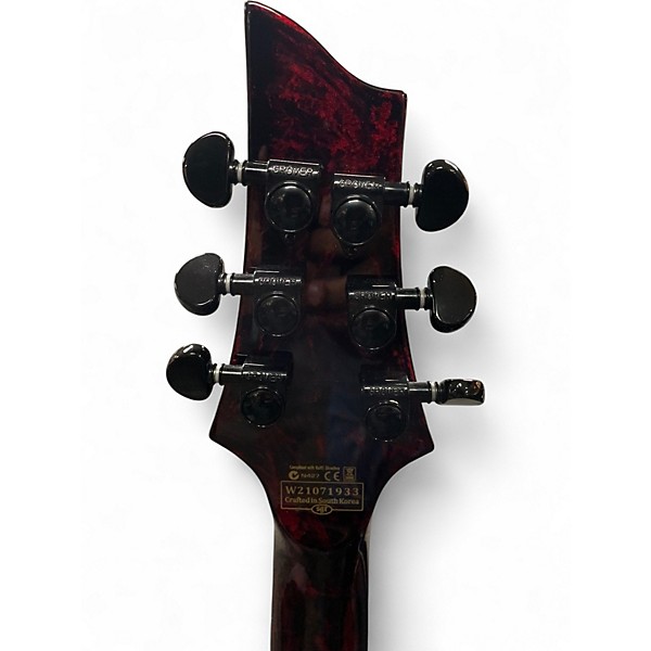 Used Schecter Guitar Research C1 FRS SILVER MOUNTAIN BLOOD MOON Solid Body Electric Guitar