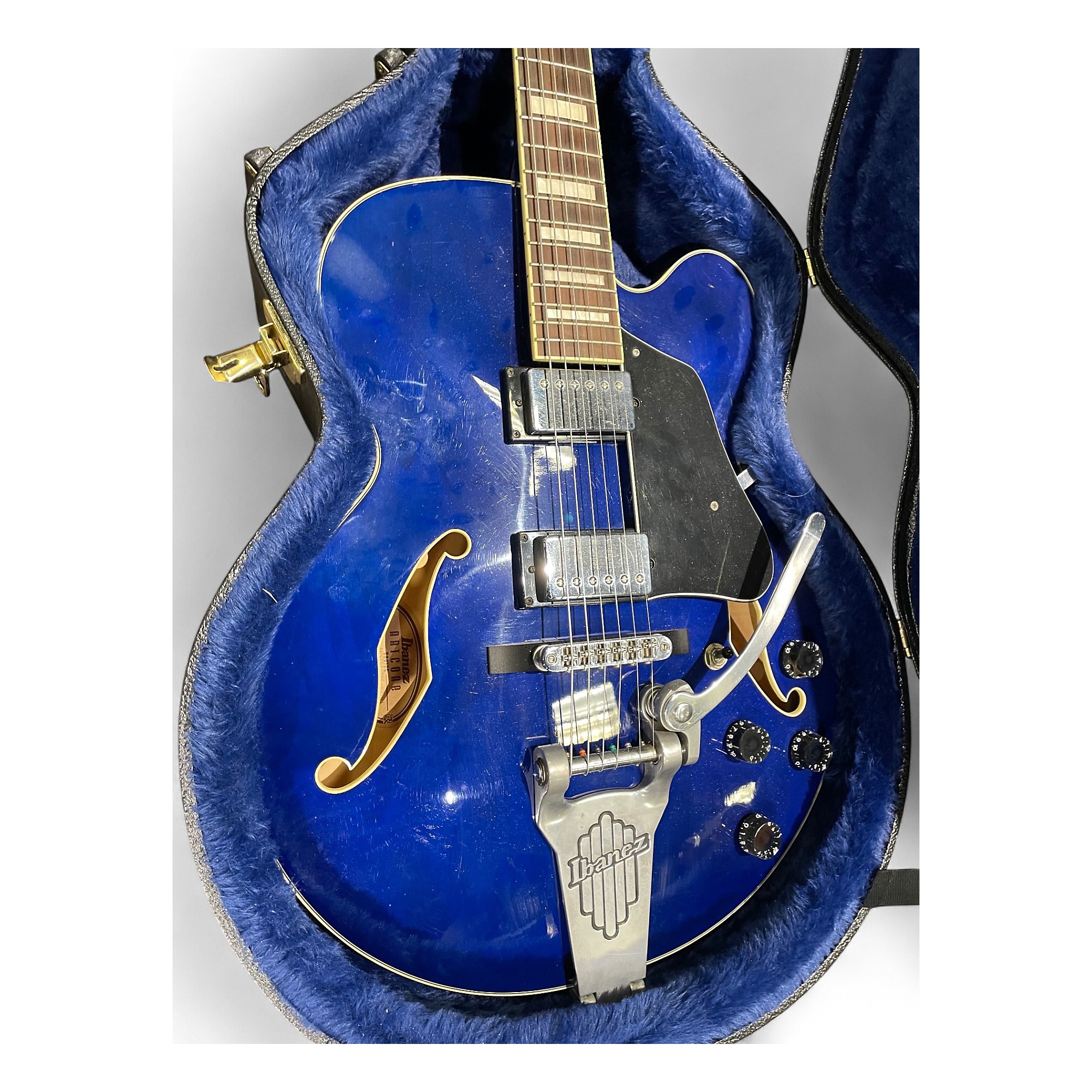 Used Ibanez AFS75T Artcore Blue Hollow Body Electric Guitar