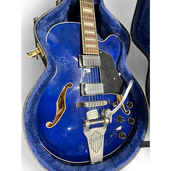 Used Ibanez AFS75T Artcore Blue Hollow Body Electric Guitar