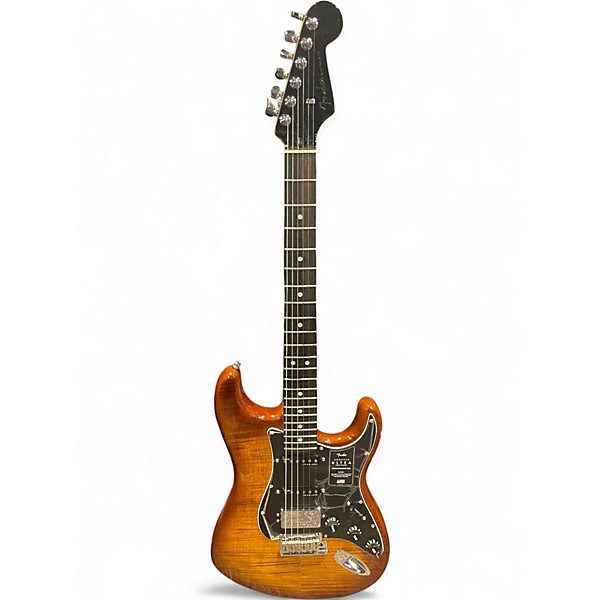 Used Fender American Ultra Stratocaster HSS Tiger Eye Solid Body Electric Guitar