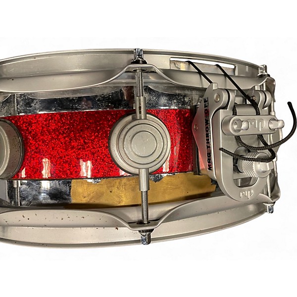 Used DW 14X5 Edge Series Snare red sparkle Drum red sparkle