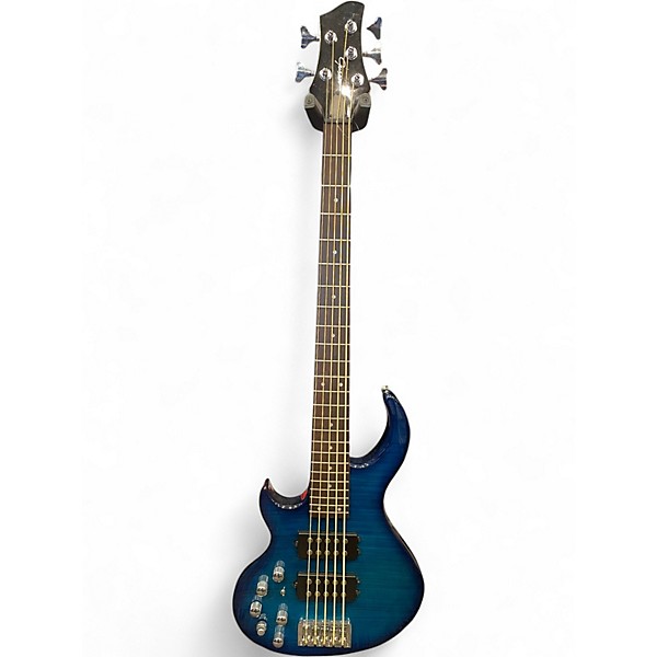Used Guson 5 STRING BASS Blue Electric Bass Guitar