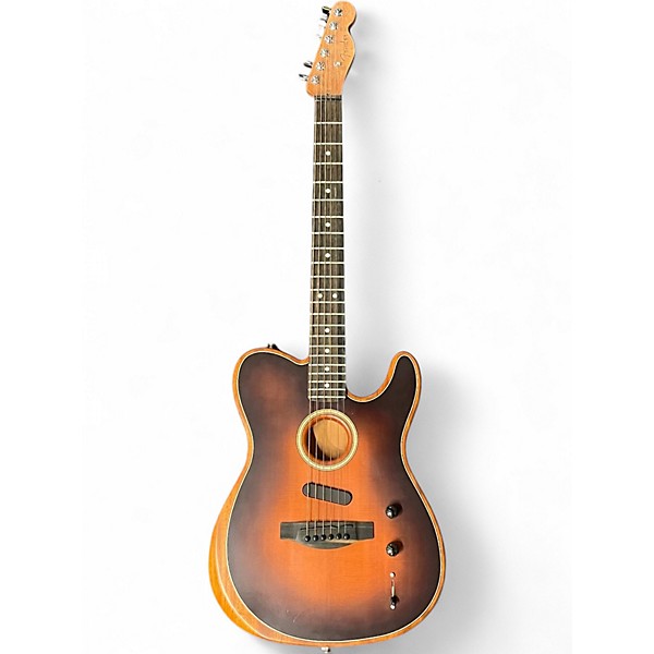 Used 2023 Fender American Acoustasonic Telecaster Brown Sunburst Acoustic Electric Guitar
