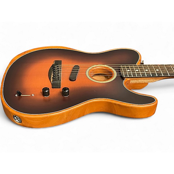 Used 2023 Fender American Acoustasonic Telecaster Brown Sunburst Acoustic Electric Guitar
