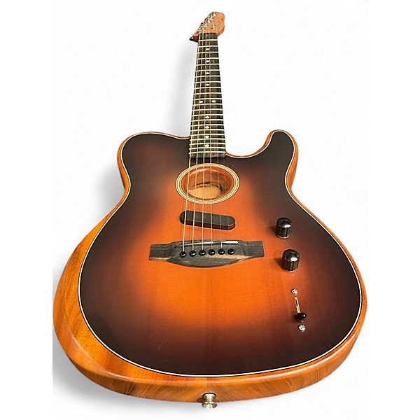 Used 2023 Fender American Acoustasonic Telecaster Brown Sunburst Acoustic Electric Guitar