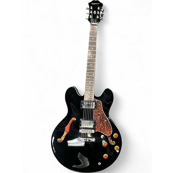 Used 1999 Epiphone Dot Black Hollow Body Electric Guitar