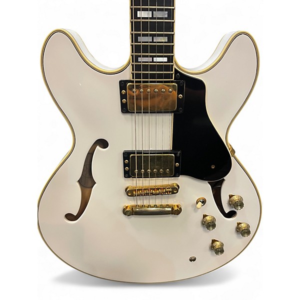 Used Yamaha SA2200 White Hollow Body Electric Guitar