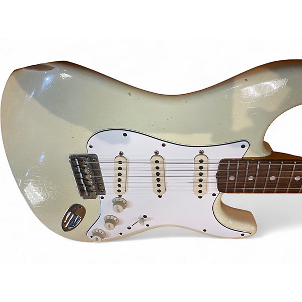 Used Fender 1965 Fender Stratocaster Reissue Master Built Olympic White Solid Body Electric Guitar