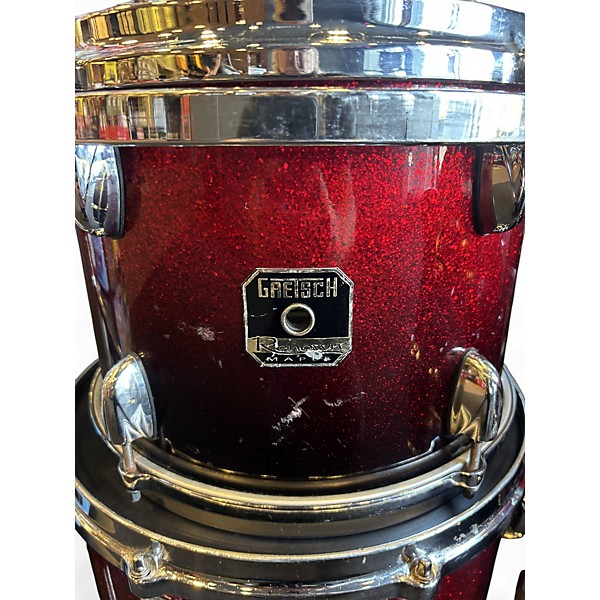 Used Gretsch Drums 4 Piece Renown RED SPARKLE Drum Kit