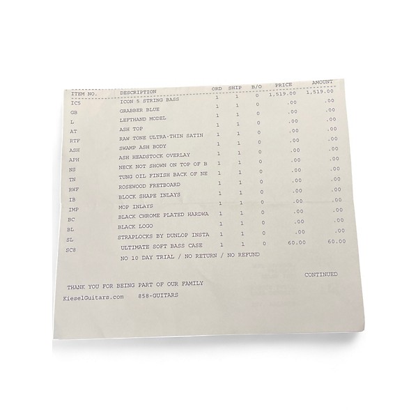 Used Kiesel IC5 Blue Electric Bass Guitar