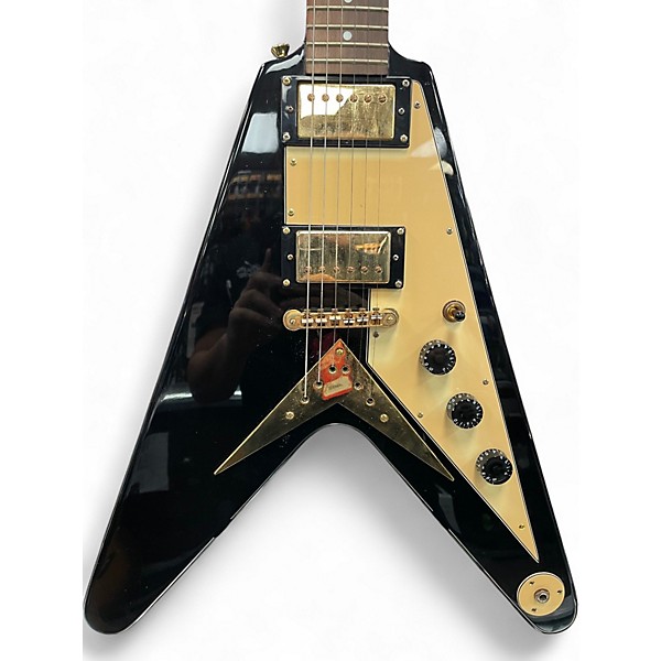 Used Epiphone Flying V Korina 1958 Black Solid Body Electric Guitar