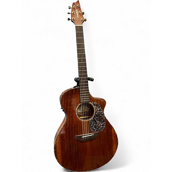 Used Breedlove Pursuit Concert KK Limited Edition Figured Koa Cutaway Natural Acoustic Electric Guitar