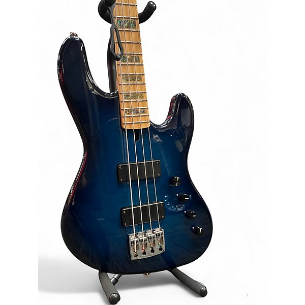 Used Overwater J Series 4 String Blue Electric Bass Guitar