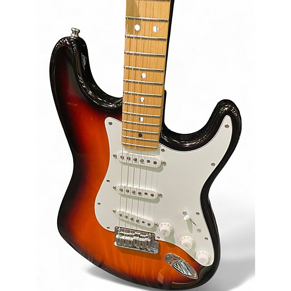 Vintage 1990s Fender Deluxe Stratocaster Plus 3 Color Sunburst Solid Body Electric Guitar