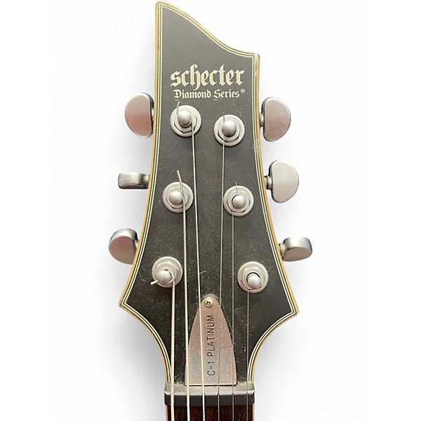 Used Schecter Guitar Research C1 Platinum Trans Black Solid Body Electric Guitar