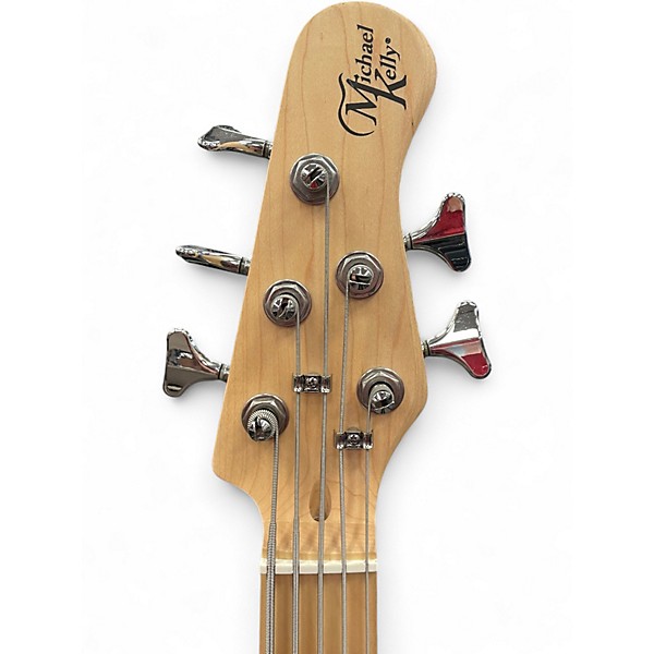 Used Michael Kelly ELEMENT 5 Black and White Electric Bass Guitar