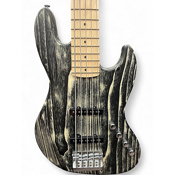 【10922】 Michael Kelly Act Ele Bass Used Michael Kelly ELEMENT 5 Black and White Electric Bass Guitar
