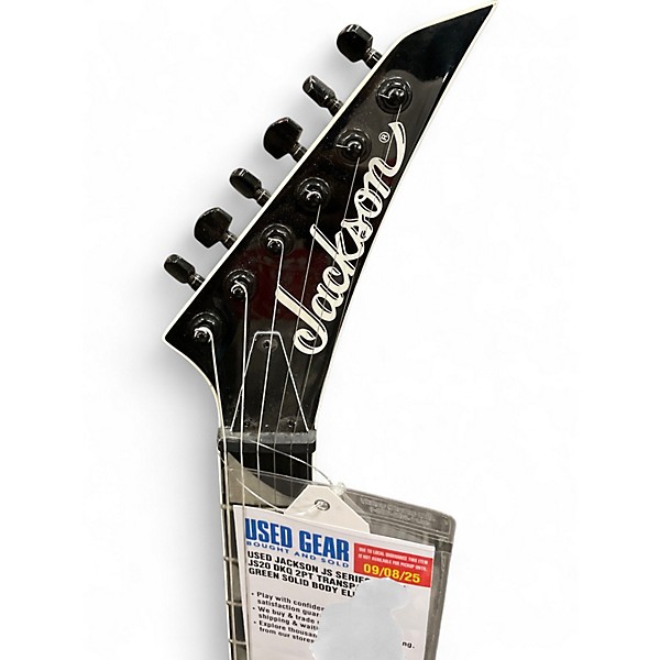 Used Jackson JS Series Dinky JS20 DKQ 2PT Transparent Green Solid Body Electric Guitar