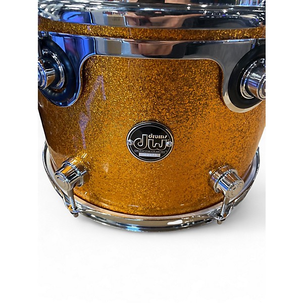 Used DW 13in Performance Series Mounted Tom Gold Sparkle Drum