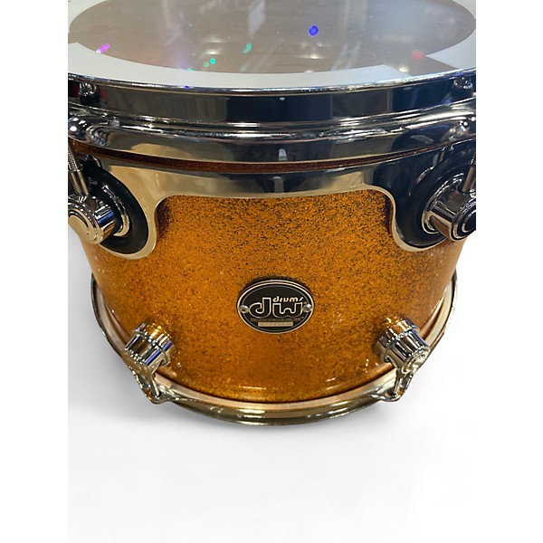 Used DW 13in Performance Series Mounted Tom Gold Sparkle Drum
