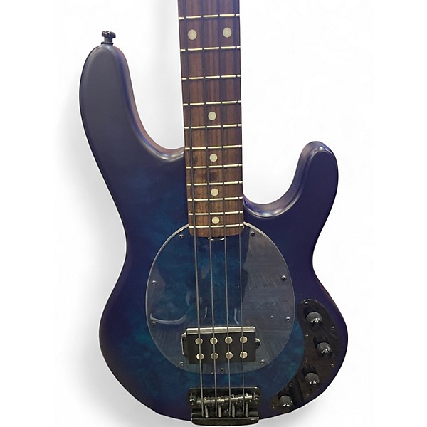 Used Sterling by Music Man StingRay Ray 34 Neptune Blue Satin Electric Bass Guitar