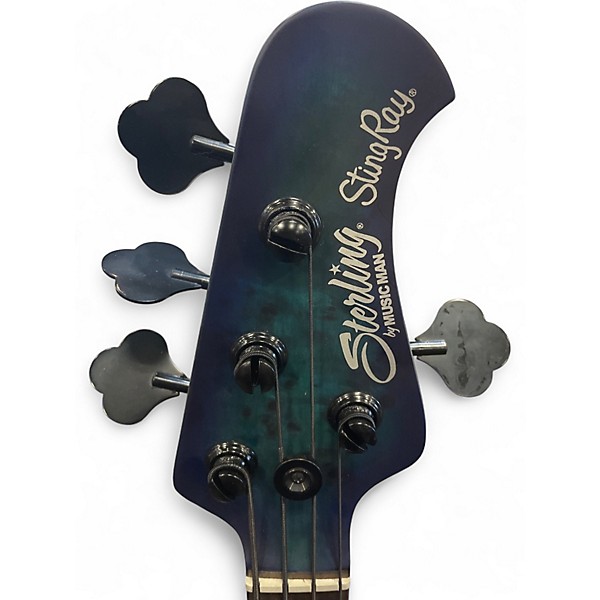 Used Sterling by Music Man StingRay Ray 34 Neptune Blue Satin Electric Bass Guitar