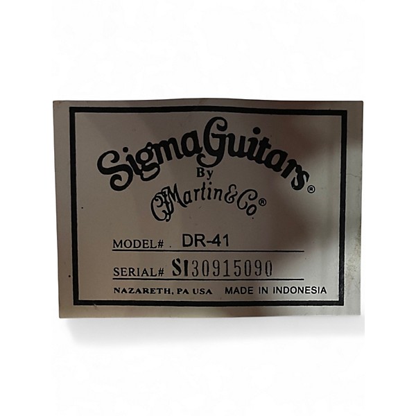 Used Sigma By Martin DR41 Natural Acoustic Guitar