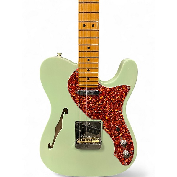 Used Fender american professional II telecaster thinline transparent surf green Hollow Body Electric Guitar