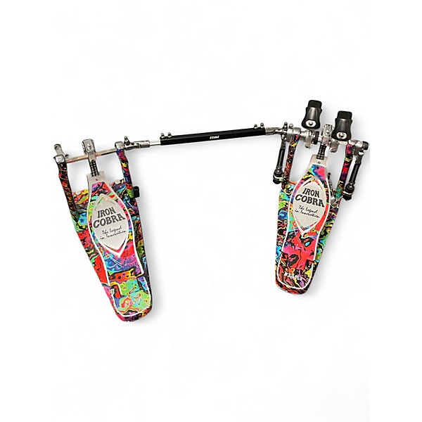 Used TAMA HP900PWMPR LIMITED EDITION PSYCHEDELIC  RAINBOW IRON COBRA Double Bass Drum Pedal