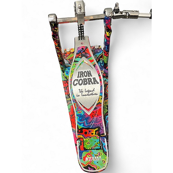 Used TAMA HP900PWMPR LIMITED EDITION PSYCHEDELIC  RAINBOW IRON COBRA Double Bass Drum Pedal