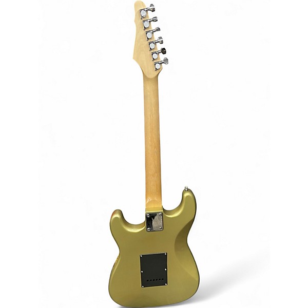 Used Leo Jaymz STRAT OLIVE GREEN SPARKLE Solid Body Electric Guitar