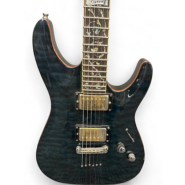 Used Schecter Guitar Research C1 Classic TRANS BLACK QUILT Solid Body Electric Guitar