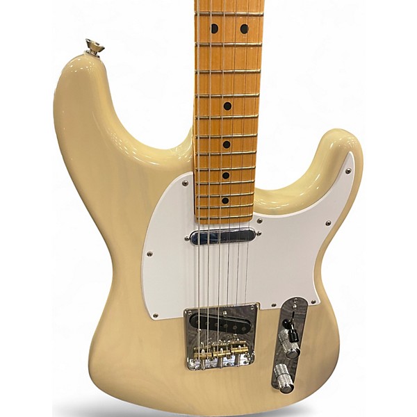 Used 2018 Fender Parralel Universe Whiteguard Stratocaster Vintage Blonde Solid Body Electric Guitar