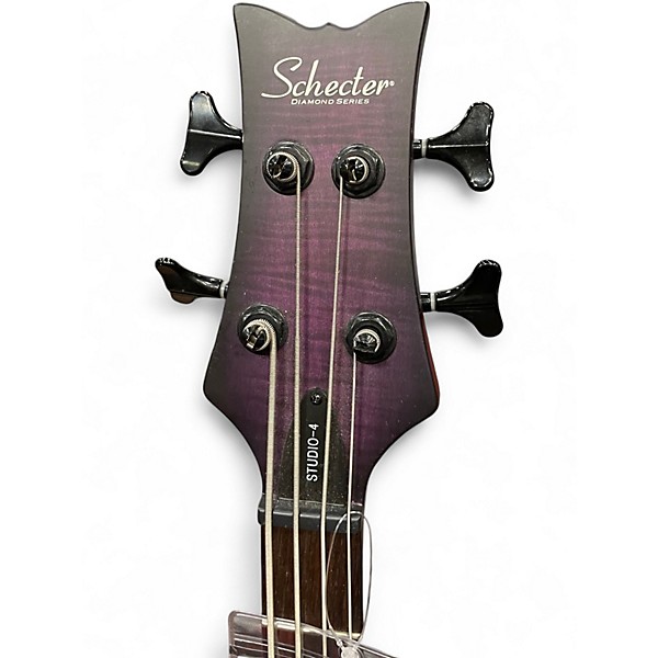Used Schecter Guitar Research STUDIO 4 PURPLE Electric Bass Guitar