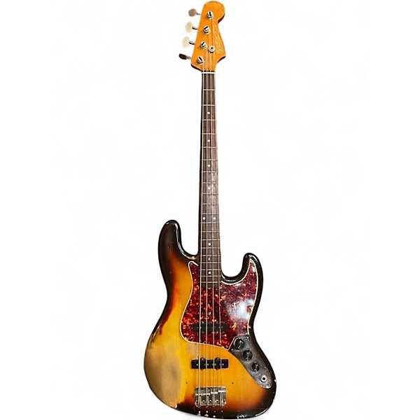 Vintage 1965 Fender Jazz Bass 3 Color Sunburst Electric Bass Guitar