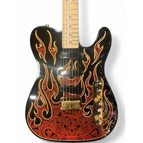 Used Fender Artist Series James Burton Telecaster RED FLAMES Solid Body Electric Guitar