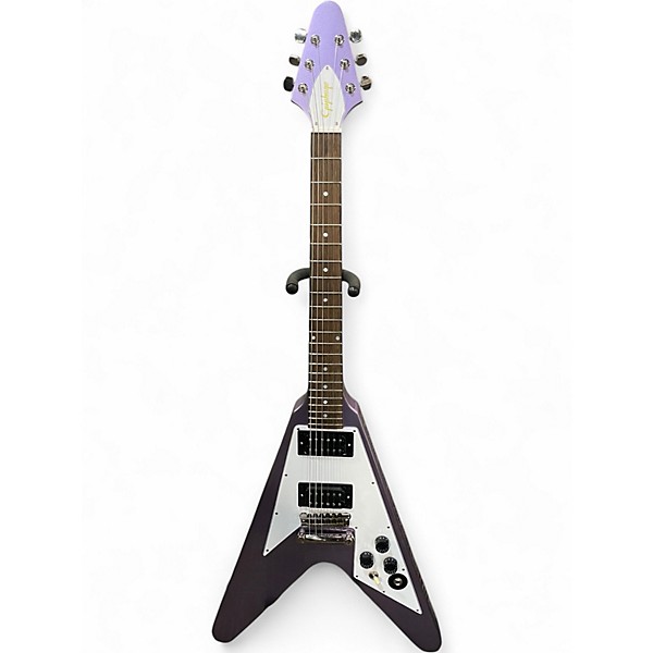 Used Epiphone kirk hammit flying v Purple Solid Body Electric Guitar