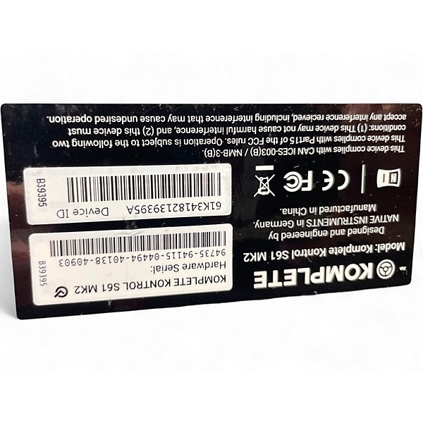 Used Native Instruments Komplete Kontrol S61 MK2 MIDI Controller