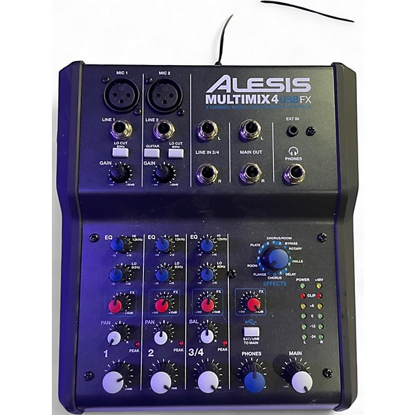 Used Alesis MultiMix 4 USB FX 4-Channel Unpowered Mixer
