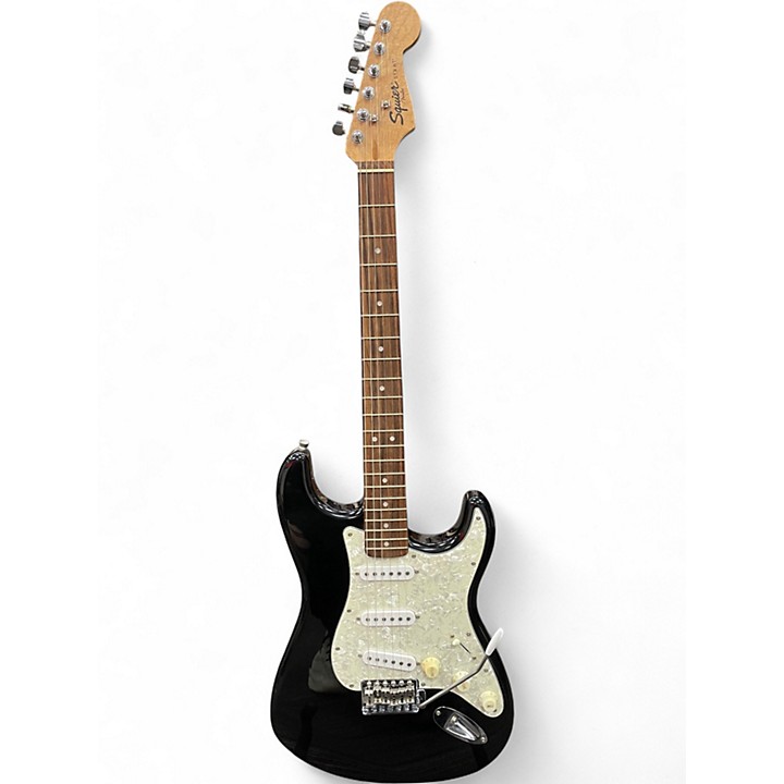 Used Squier Standard Stratocaster Black Solid Body Electric