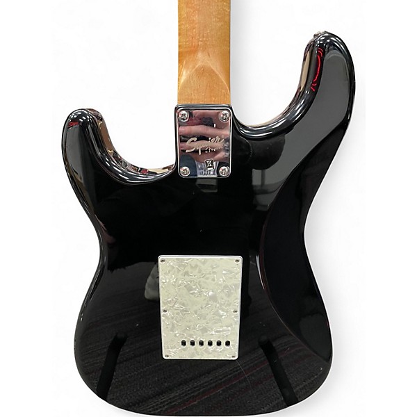 Used Squier Standard Stratocaster Black Solid Body Electric