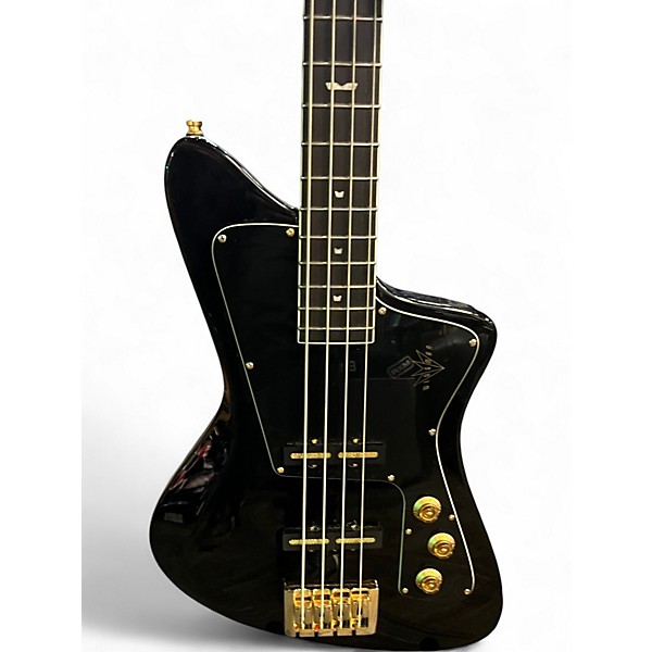 Used 2025 Baum Wingman Bass Black and Gold Electric Bass Guitar