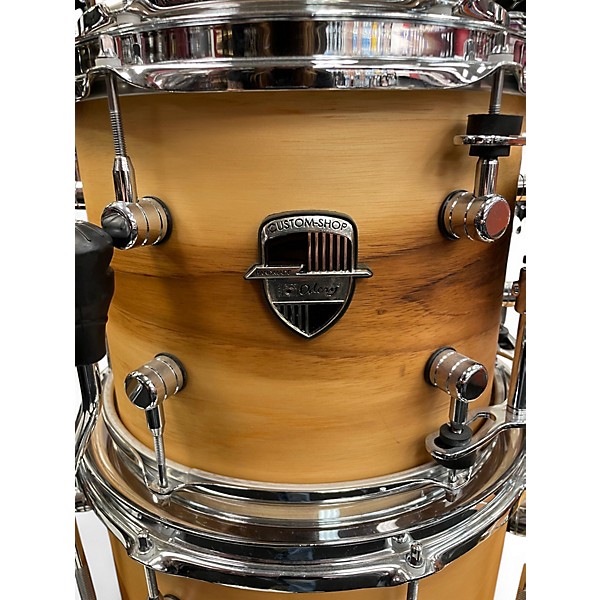 Used Odery 9 Piece Custom Shop Natural Teak/Araucaria Wood Satin Natural Teak Drum Kit