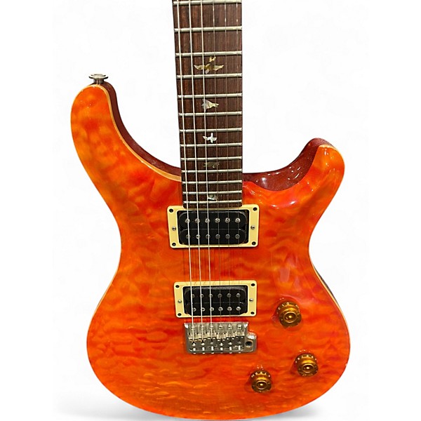 Used PRS Custom 24 10 Top QUILTED ORANGE BURST Solid Body Electric Guitar