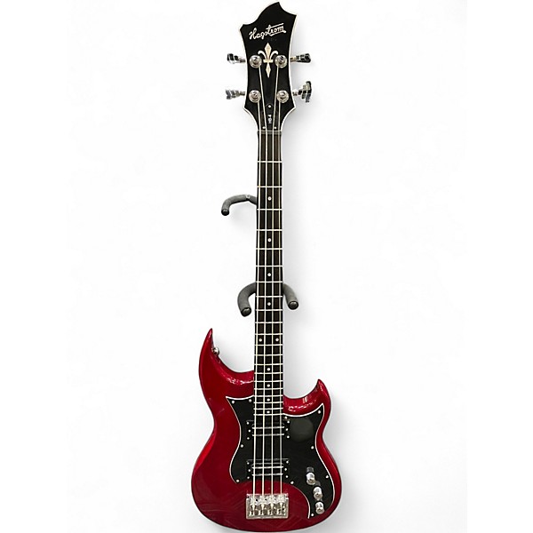 Used Hagstrom HB-4 Crimson Red Trans Electric Bass Guitar