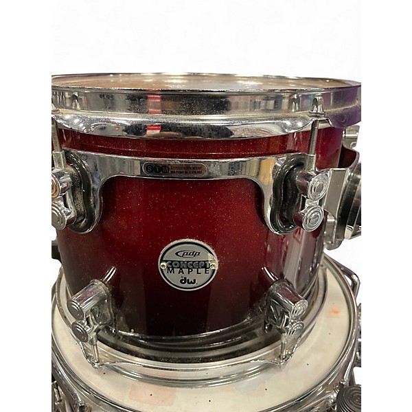 Used PDP by DW 5 Piece Concept Series Red to Black Fade Drum Kit