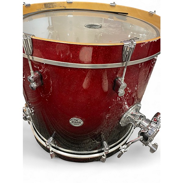 Used PDP by DW 5 Piece Concept Series Red to Black Fade Drum Kit
